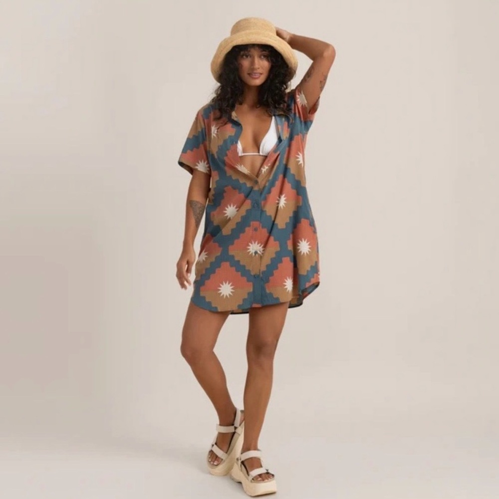 Roark Size XS Costa Print Bless Up Mini Dress Breathable Perforated Lightweight